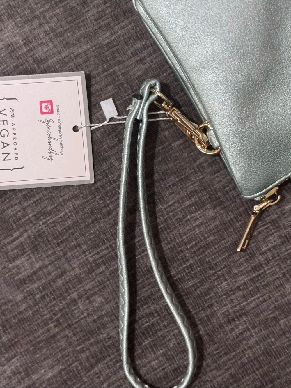 NWT Women's Metallic Light Blue Wristlet Clutch - Brand: